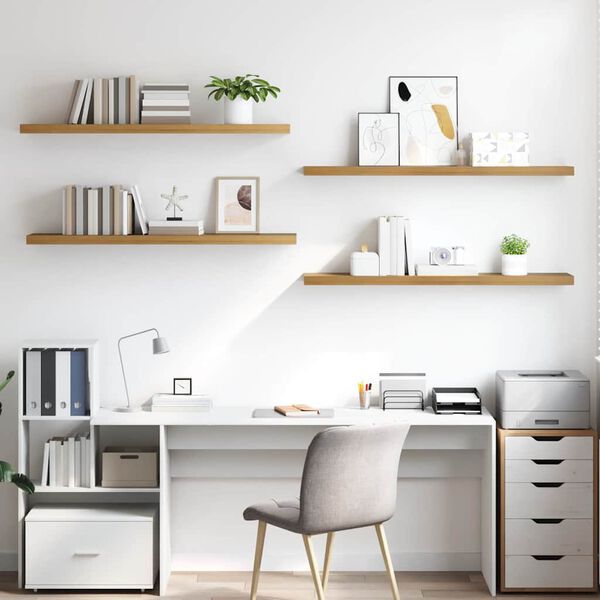 vidaXL Estante de pared 4 pcs Marr&oacute;n 120 x 23,5 x 4 cm