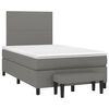 vidaXL Cama box spring con colch&oacute;n tela gris oscuro 120x200 cm