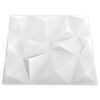 vidaXL Paneles de pared 3D 48 unidades blanco diamante 12 m² 50x50 cm