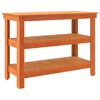 vidaXL Banco de trabajo con estante Marr&oacute;n cera 110,5 x 50 x 80 cm
