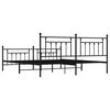 vidaXL Estructura cama sin colch&oacute;n con estribo metal negro 193x203 cm