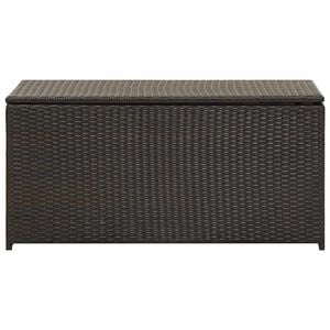 vidaXL Caja de almacenaje jard&iacute;n rat&aacute;n sint&eacute;tico marr&oacute;n 100x50x50 cm