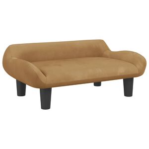 vidaXL Cama para perros de terciopelo marr&oacute;n 70x40x24 cm