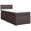vidaXL Cama box spring con colch&oacute;n tela marr&oacute;n oscuro 100x200 cm