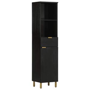 vidaXL Mueble de ba&ntilde;o de madera maciza de mango negro 38x33x160 cm