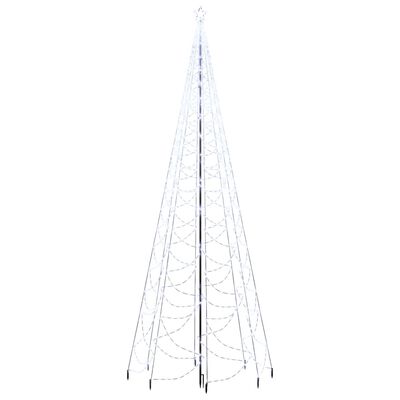 vidaXL Árbol de Navidad con poste de metal 1400 LEDs blanco frío 5 m