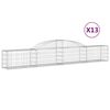 vidaXL Cestas de gaviones 13 uds forma de arco hierro 300x30x40/60 cm