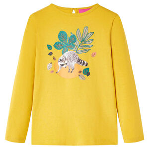 Camiseta infantil de manga larga color ocre 116
