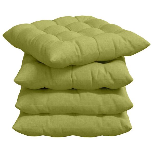 vidaXL Cojines para asiento 2 pcs Verde claro 40 x 40 x 6 cm tela