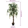 vidaXL Árbol de wisteria artificial 1260 hojas verde y blanco 180 cm