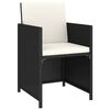 vidaXL Set comedor jard&iacute;n 6 pzas rat&aacute;n sint&eacute;tico y madera acacia negro