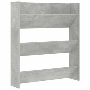 vidaXL Zapatero de pared madera contrachapada gris hormig&oacute;n 80x18x90cm