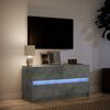 vidaXL Mueble de TV LED madera ingenier&iacute;a gris hormig&oacute;n 100x34x50 cm