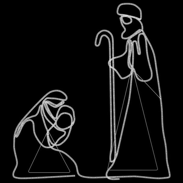 vidaXL Figuras de Navidad de Mar&iacute;a y Jos&eacute; con 264 LED 40x55&38x100 cm