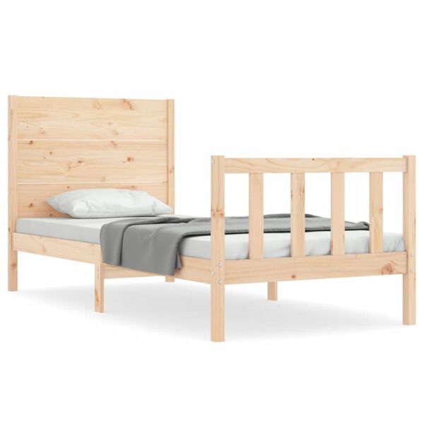 vidaXL Estructura de cama sin colch&oacute;n madera maciza de pino 100x200 cm