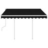vidaXL Toldo manual retráctil con postes gris antracita 3x2,5 m