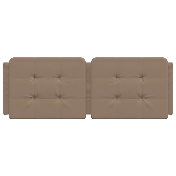 vidaXL Cabecero de cama acolchado Zadar cuero sint&eacute;tico capuchino 120 cm
