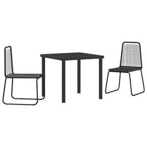 vidaXL Conjunto de Comedor de Jard&iacute;n 3 pcs Negro