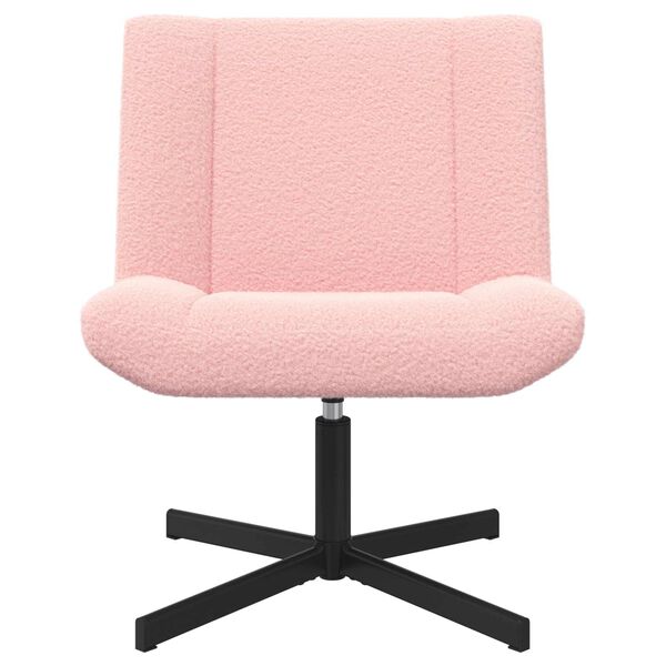 vidaXL Silla giratoria Rosa 63 x 75 x 76 cm Piel de oveja