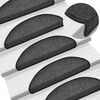 vidaXL Felpudos para escaleras (15 unidades, 56 x 17 x 3 cm, antracita, semicirculares)