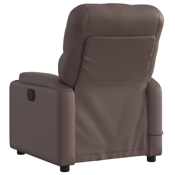 vidaXL Sill&oacute;n de masaje reclinable cuero sint&eacute;tico marr&oacute;n