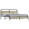 vidaXL Estructura de cama sin colchón metal roble Sonoma 183x213 cm