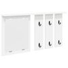 vidaXL Perchero de pared Montada en la pared Blanco 85 x 10 x 45 cm