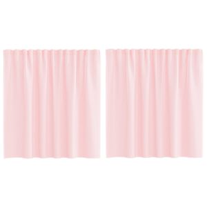 vidaXL Cortinas de gasa con trabillas 2 uds rosa claro 140x140 cm