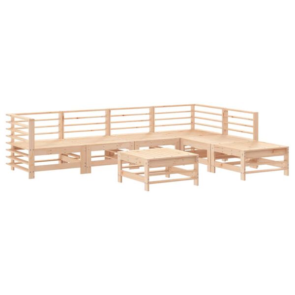vidaXL Juego de muebles de jardín 7 piezas madera maciza de pino