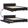 vidaXL Estructura cama con cajones madera ingenier&iacute;a negra 150x200 cm