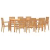 vidaXL Juego de comedor para jard&iacute;n 9 piezas madera maciza de teca