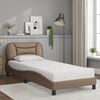 vidaXL Cama con colch&oacute;n Hvar cuero sint&eacute;tico capuchino 90x200 cm