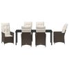 vidaXL Conjunto de Comedor de Jard&iacute;n 7 pcs Marr&oacute;n rat&aacute;n sint&eacute;tico