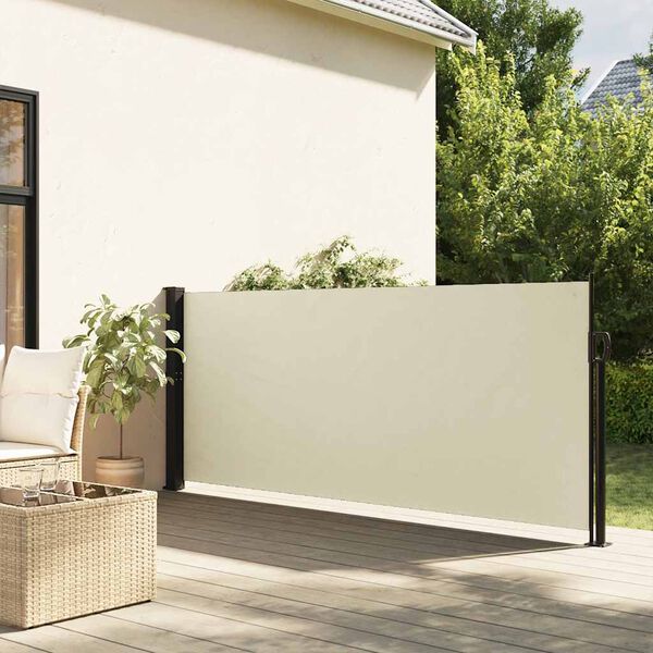 vidaXL Toldo lateral retr&aacute;ctil crema 120x500 cm