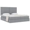 vidaXL Cama con almacenamiento Gris Claro 180 x 200 cm Cuero sint&eacute;tico