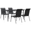 vidaXL Juego de comedor para jard&iacute;n 5 piezas acero y textilene negro