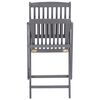 vidaXL Sillas de jard&iacute;n plegables 4 uds cojines madera maciza acacia