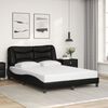 vidaXL Estructura de cama sin colch&oacute;n Hvar cuero sint&eacute;tico negro 140x190 cm