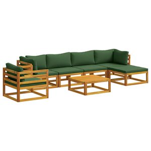 vidaXL Juego de Sof&aacute; 7 uds. Natural Madera de Acacia S&oacute;lida
