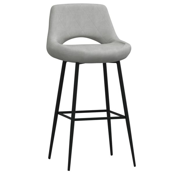 vidaXL Taburetes de cocina 2 unidades terciopelo gris claro