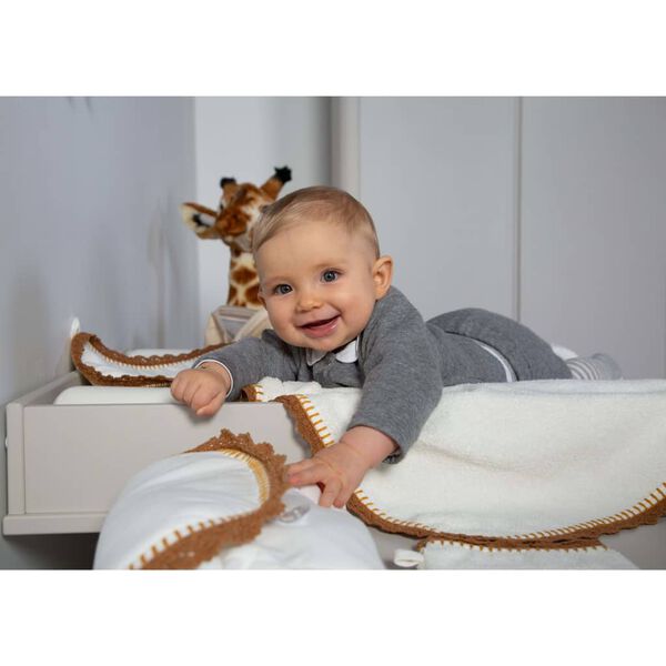 CHILDHOME Colchoneta cambiador Angel jersey crochet crudo