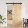 vidaXL Puerta corredera con herrajes madera maciza de pino 85x210 cm