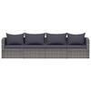 vidaXL Set de sof&aacute;s de jard&iacute;n 4 piezas y cojines rat&aacute;n sint&eacute;tico gris