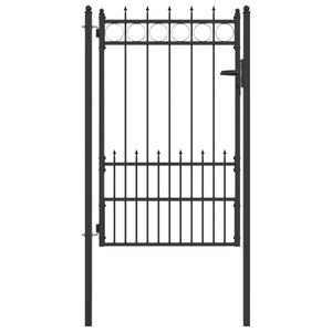 vidaXL Puerta de cerca HORST Acero Negro Con cerradura