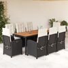 vidaXL Set de comedor de jard&iacute;n 9 pzas y cojines rat&aacute;n sint&eacute;tico negro