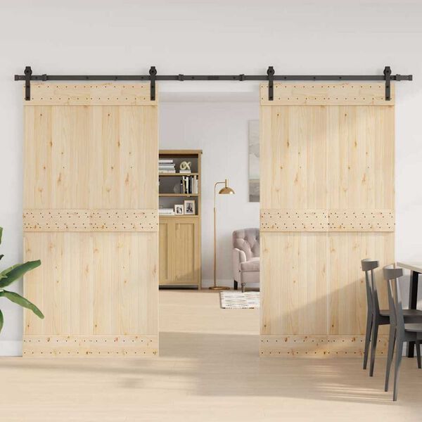 vidaXL Kit de herrajes para puertas correderas acero negro 305 cm
