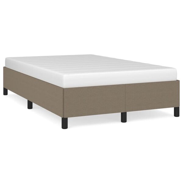 vidaXL Estructura de cama sin colch&oacute;n tela gris taupe 120x190 cm