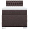 vidaXL Cama box spring con colch&oacute;n tela marr&oacute;n oscuro 90x190 cm