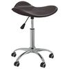 vidaXL Silla de oficina de cuero sint&eacute;tico marr&oacute;n