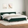 vidaXL Cama box spring con colch&oacute;n terciopelo verde oscuro 180x220 cm